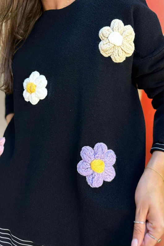 Hello Miss Daisy Knit Black